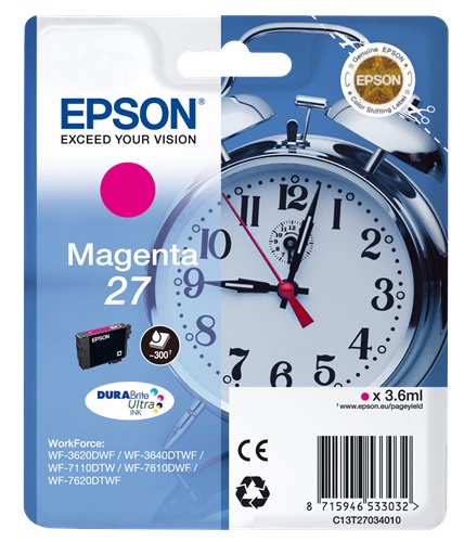 Cartuccia EPSON originale  27, C13T27034010, C13T27034012