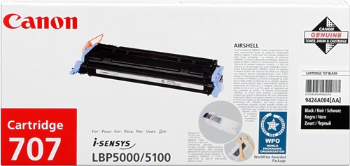 Toner Laser Originale CANON  707BK, 9424A004