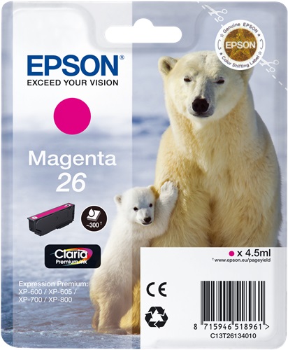 [IO-4607785] Cartuccia EPSON originale  26, C13T26134010, C13T26134012