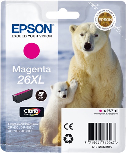 [IO-4607791] Cartuccia EPSON originale  26XL, C13T26334010, C13T26334012