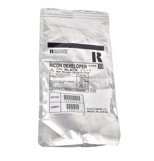 [1460270] Cartuccia Developer Originale GESTETNER, NASHUATEC, INFOTEC, LANIER, RICOH  480-0056, 888095, B039-9640, B0399640, DD6BLK, K118, Type 19